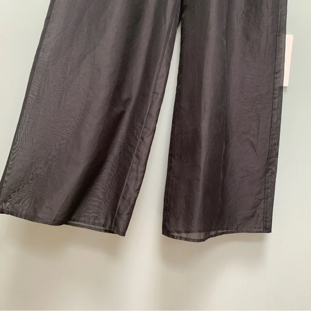 SIR. Black Cover Up Sheer Pants in Black 4 - Picture 6 of 11